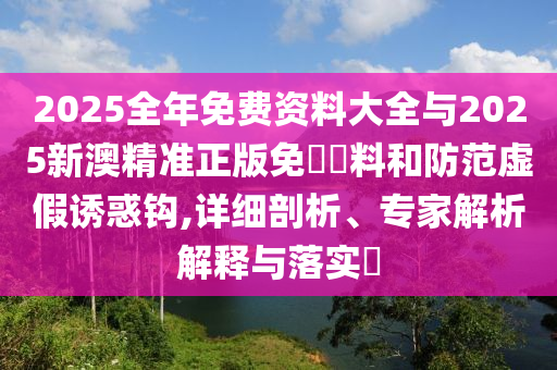 2025全年免費資料大全與2025新澳精準正版免費資料和防范虛假誘惑鉤,詳細剖析、專家解析解釋與落實?