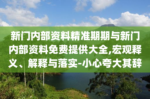 新門內(nèi)部資料精準(zhǔn)期期與新門內(nèi)部資料免費(fèi)提供大全,宏觀釋義、解釋與落實(shí)-小心夸大其辭